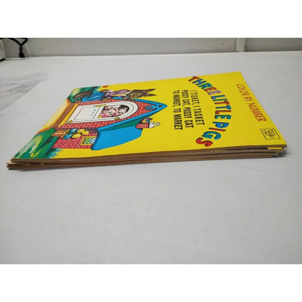 Vintage Color By Number Paperback Books 4 New Unused 1950's-60's Fairy Tale